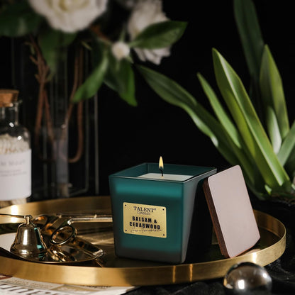 Scented soy candles balsam cedarwood