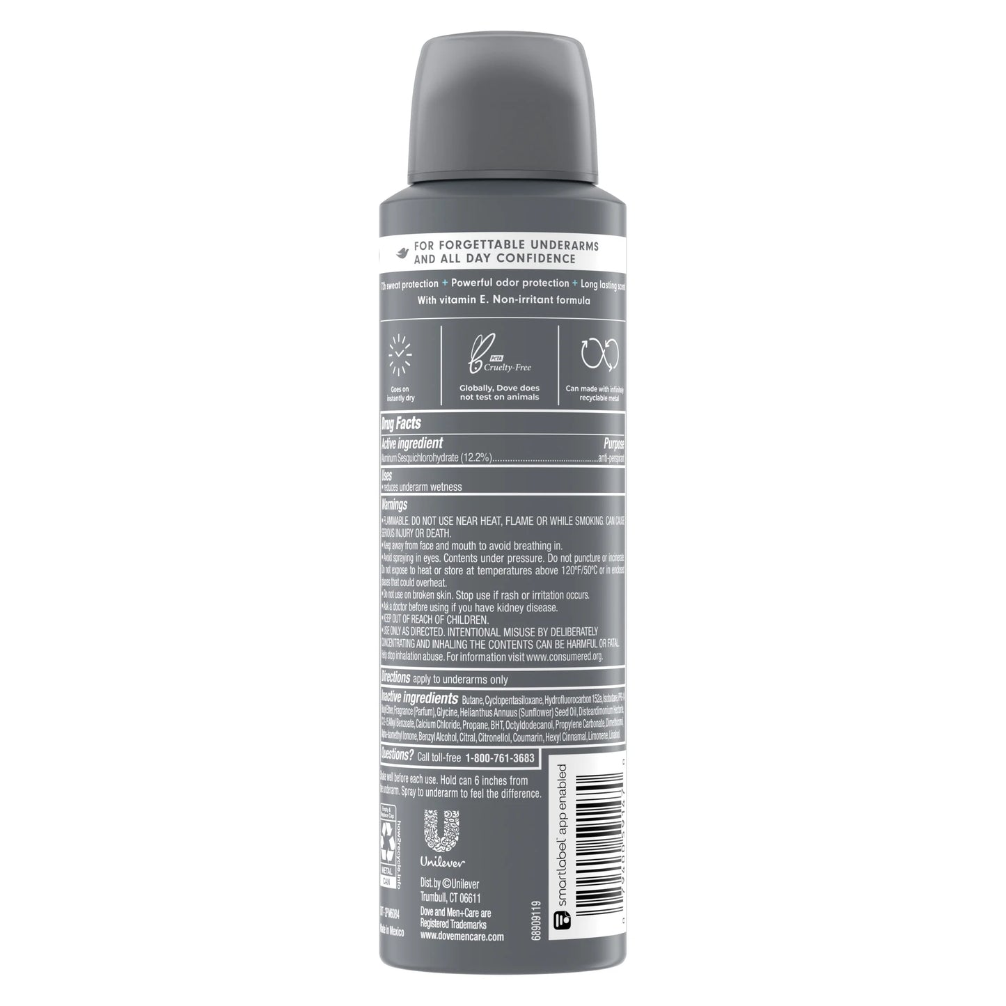 Stain Defense Long Lasting Men'S Antiperspirant Deodorant Dry Spray, Clean, 3.8 Oz
